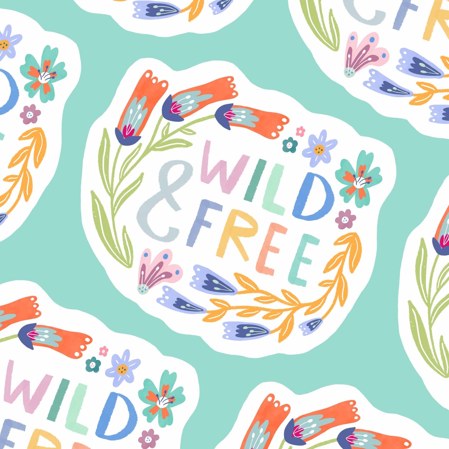 Wild & Free Waterproof Sticker