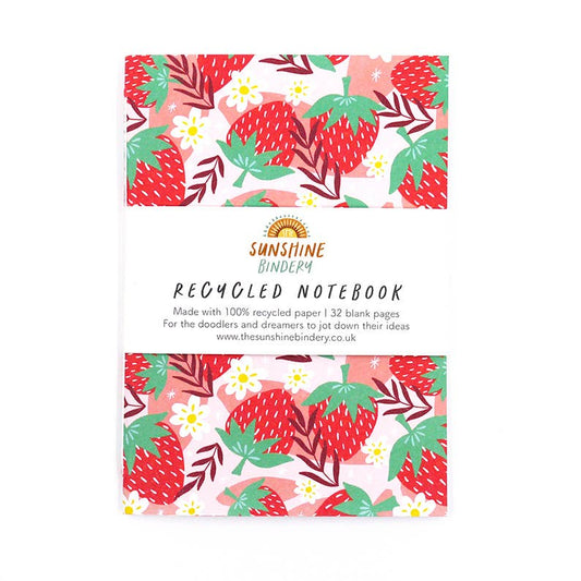 Strawberries Recycled Pocket Notebook