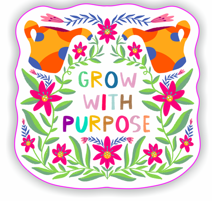 Grow With Purpose Waterproof Sticker