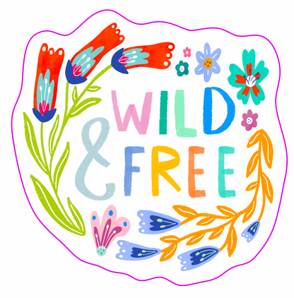 Wild & Free Waterproof Sticker