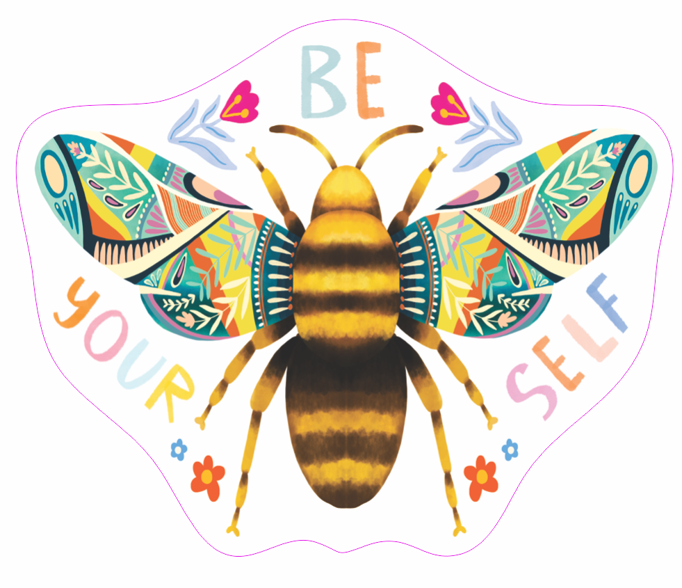 Be Yourself Bumble Bee Waterproof Sticker