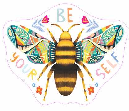 Be Yourself Bumble Bee Waterproof Sticker