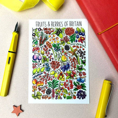 'Fruits & Berries of Britain' Blank Postcard